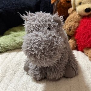Jellycat Fluffy Gray curvie hippo